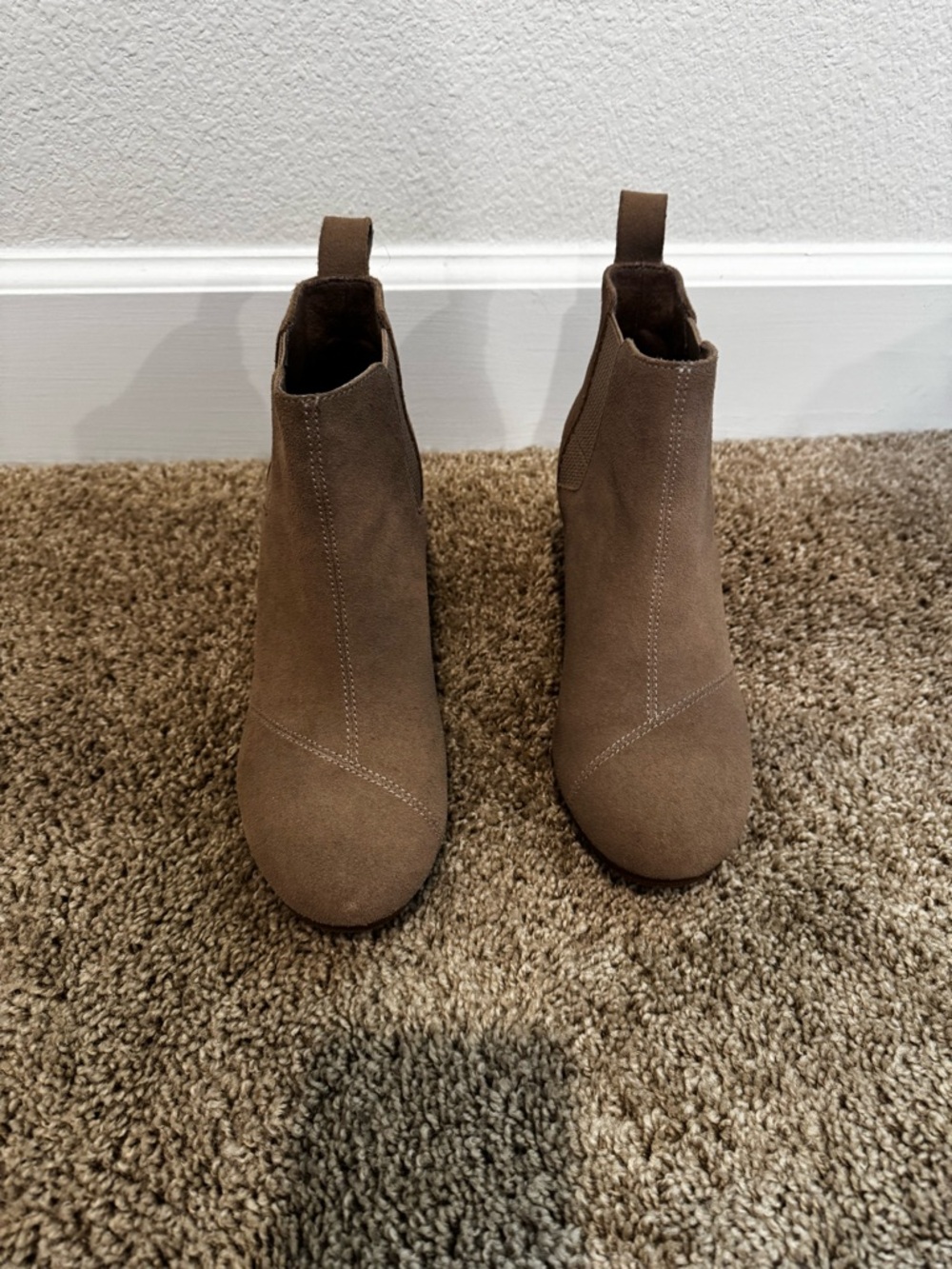 Toms Brown Suede Chelsea Ankle Boots